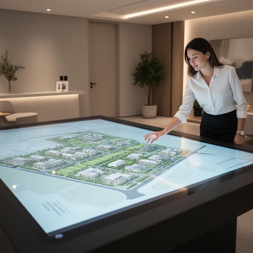 Interactive touchscreen sales suite for a development